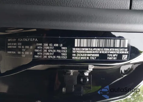 2022 Jeep Renegade Latitude 4X4 из США, поврежденный, VIN ZACNJDB19NPN80668